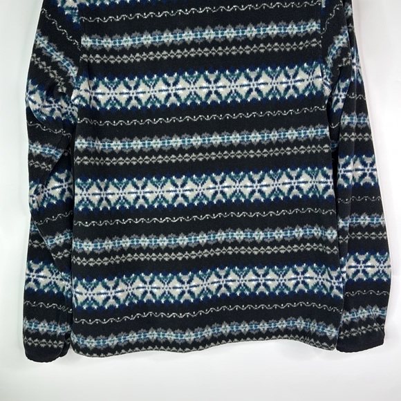 Eddie Bauer Blue Black 1/4 Zip Fleece Pullover Sweatshirt Small - Picture 6 of 9